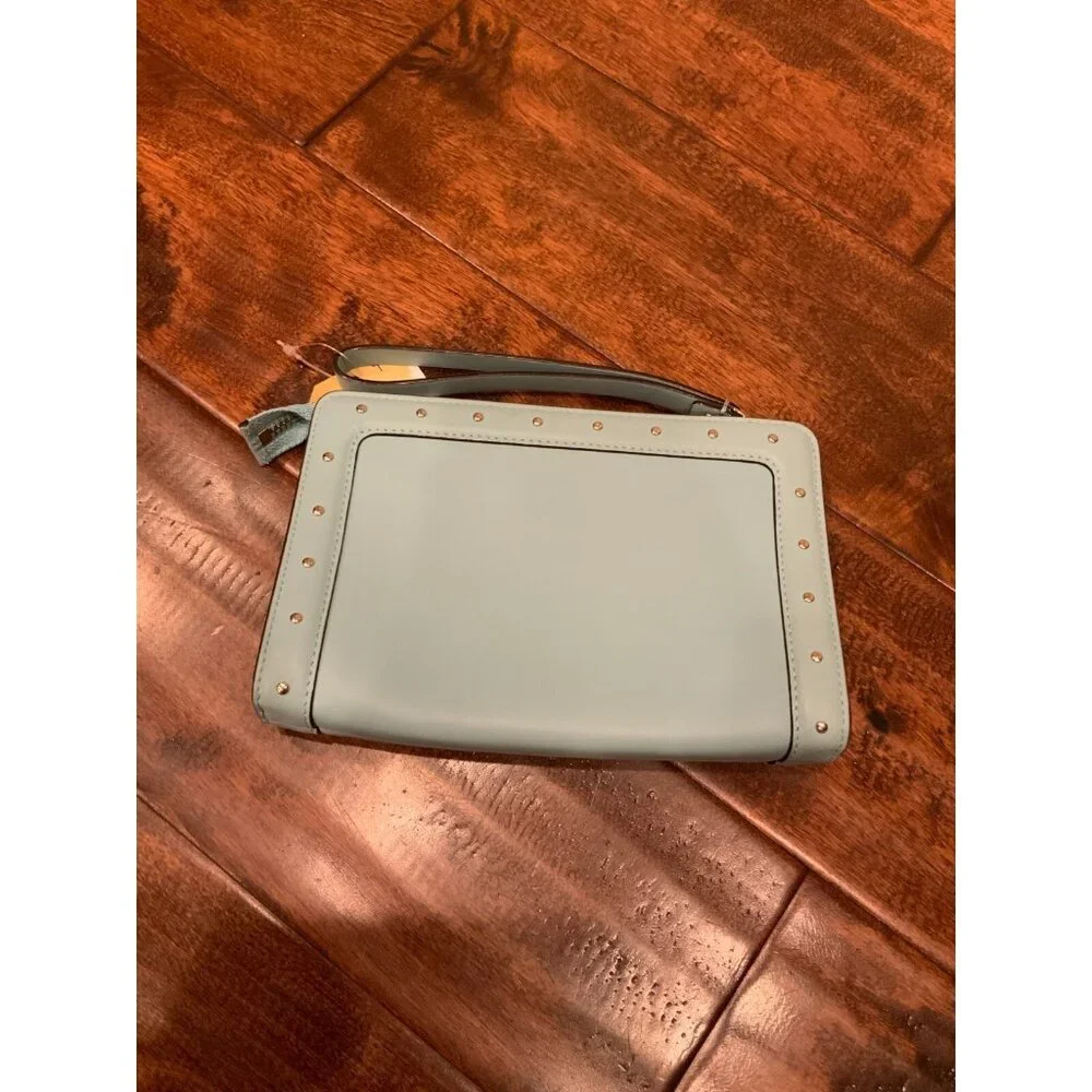 Kate Spade New York Lucy Light Blue Studded Leather Clutch